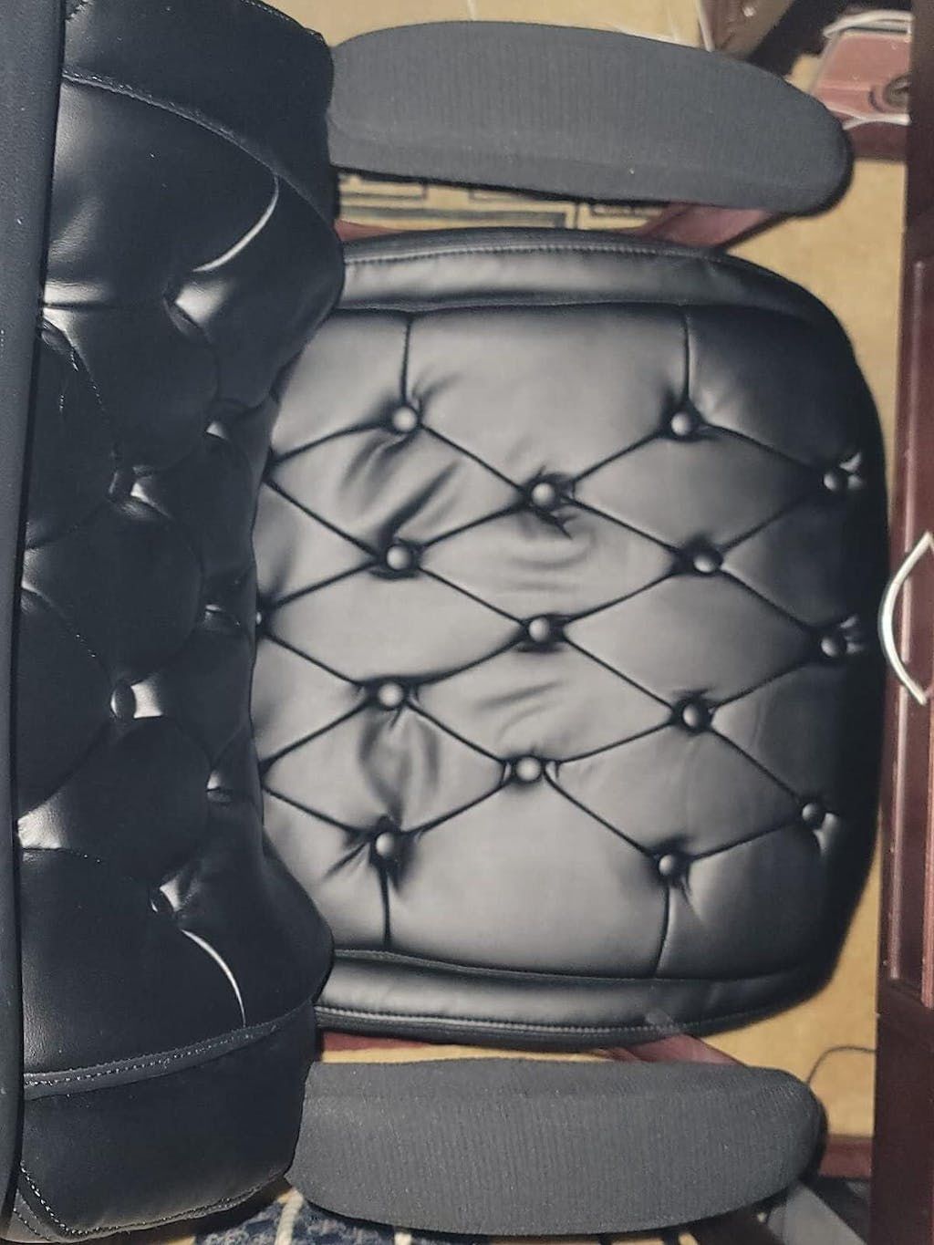 Customer photo review of Removable Washable Office Chair Armrest Slipcovers