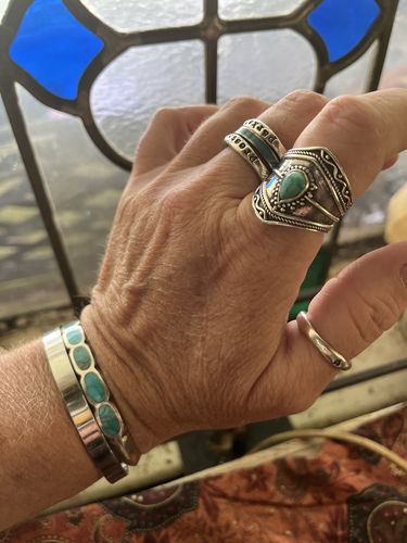 Customer photo review of Sterling Silver Turquoise Boho Ring
