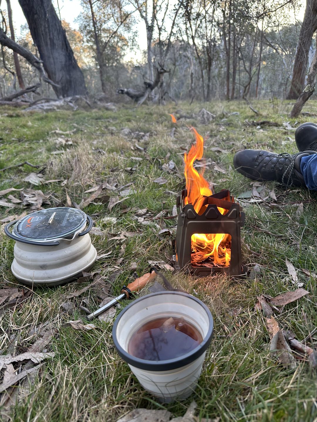 Customer photo review of Titanium Flatpack Twig Stove