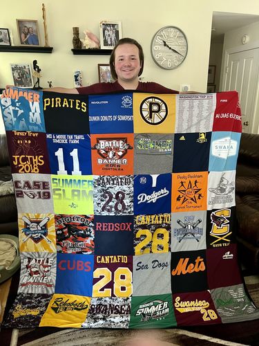 T-shirt quilt featuring redsox, cubs