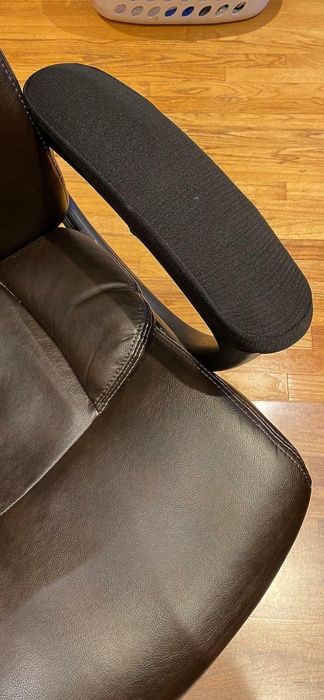 Customer photo review of Removable Washable Office Chair Armrest Slipcovers