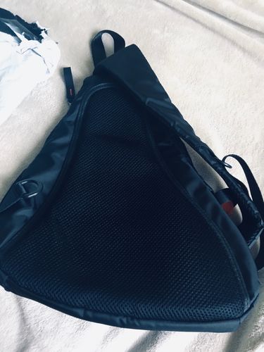 Verified rider photo review of Motorcycle Sling Bag for Men Waterproof Crossbody Backpack