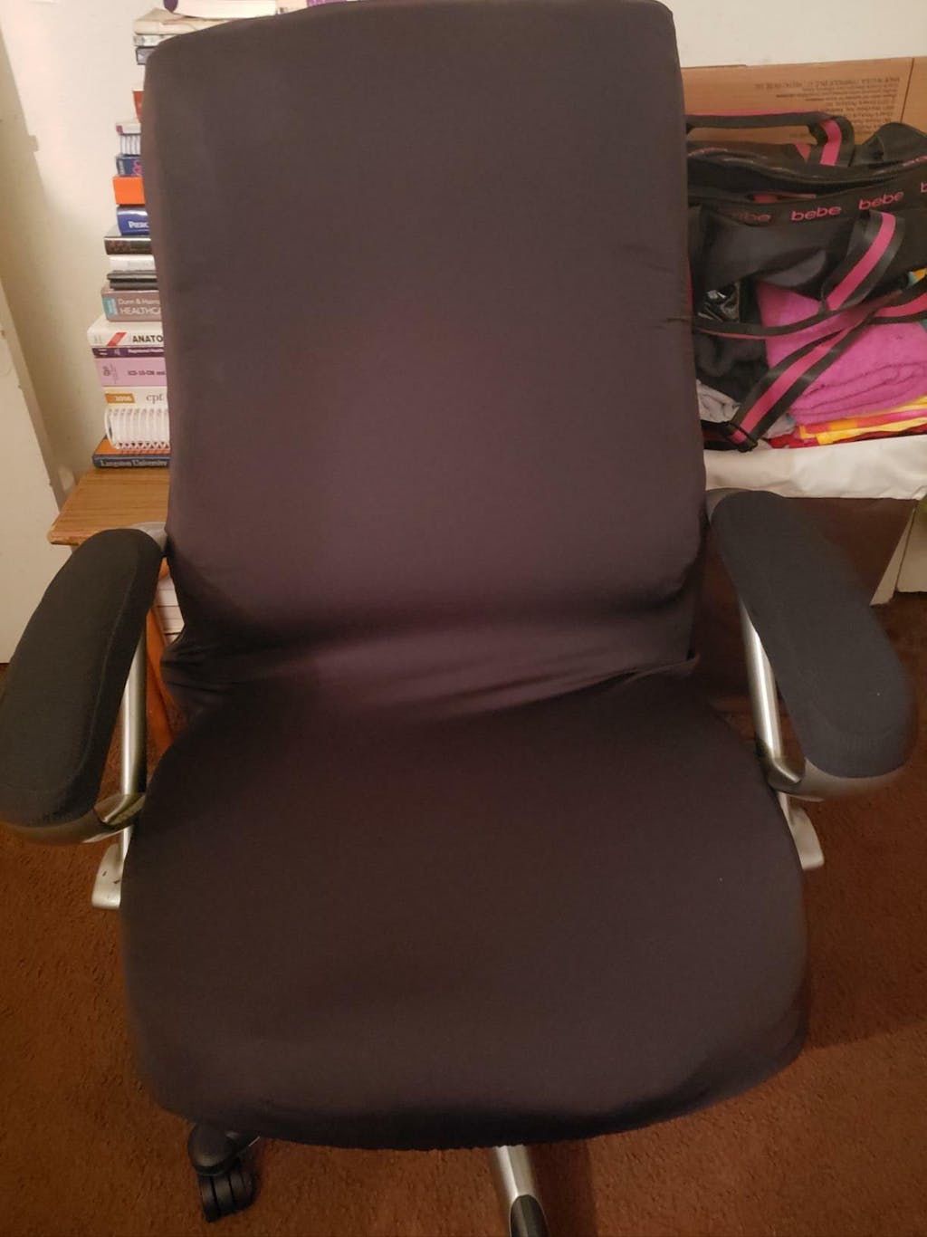 Customer photo review of Removable Washable Office Chair Armrest Slipcovers