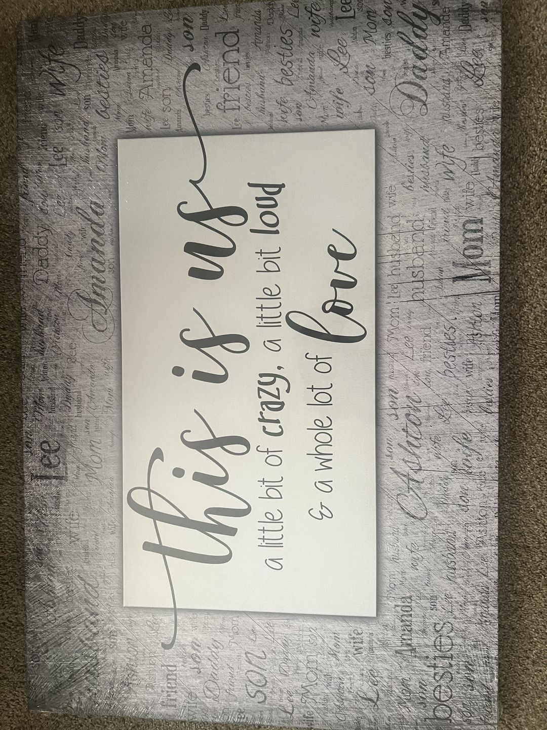 Customer photo review of Personalized "This Is Us" With Names on Background Premium Canvas