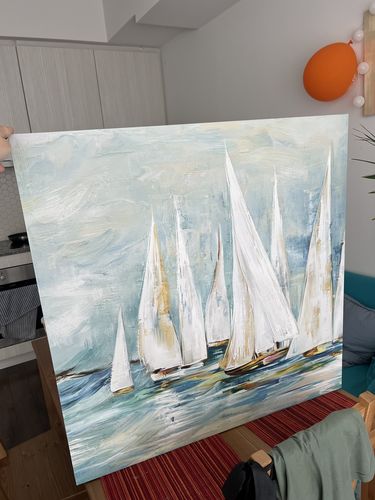 Customer photo review of 'Sail Boat' Framed Canvas