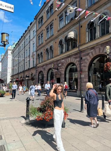 Customer photo review of Halter lace up backless corset top