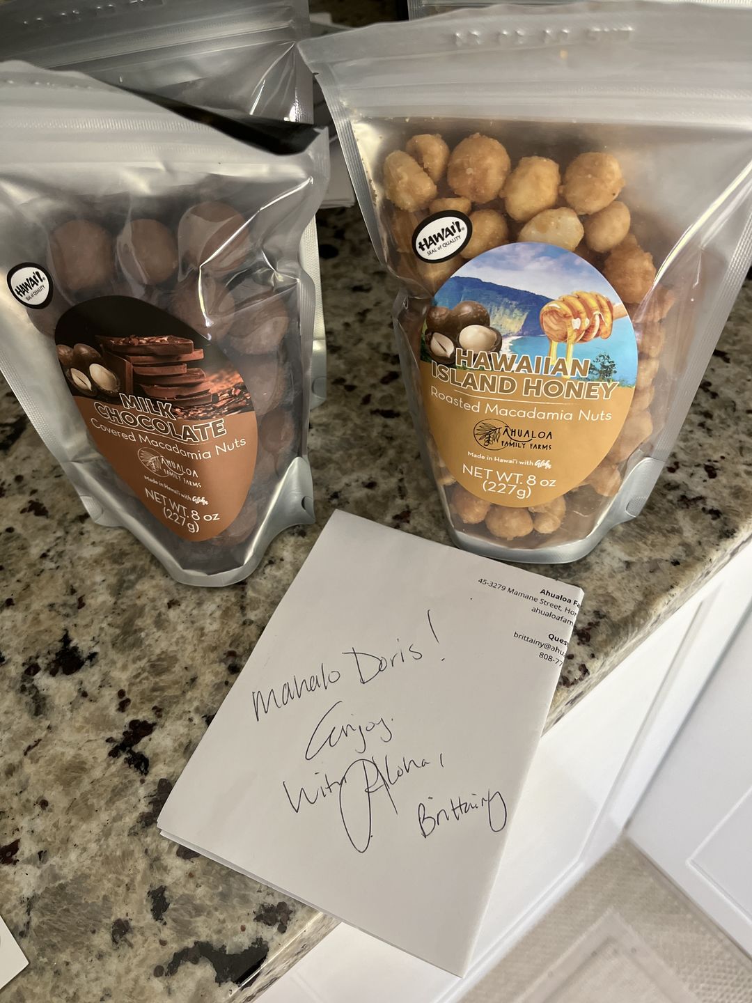 Customer photo review of Hawaiian Island Honey Macadamia Nuts