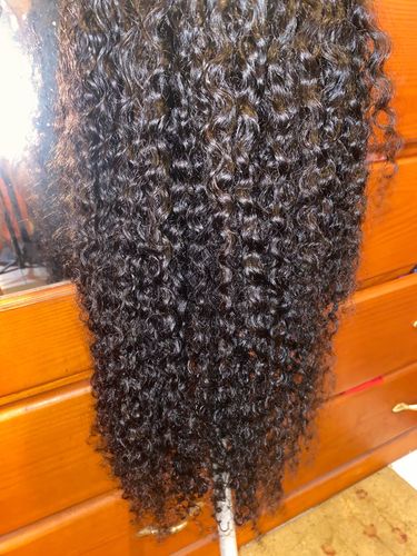 Customer photo review of No Sew In, No Glue Afro Curl Wig U Part Wig/ V Part Wig