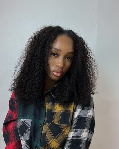 Customer photo review of No Sew In, No Glue Afro Curl Wig U Part Wig/ V Part Wig