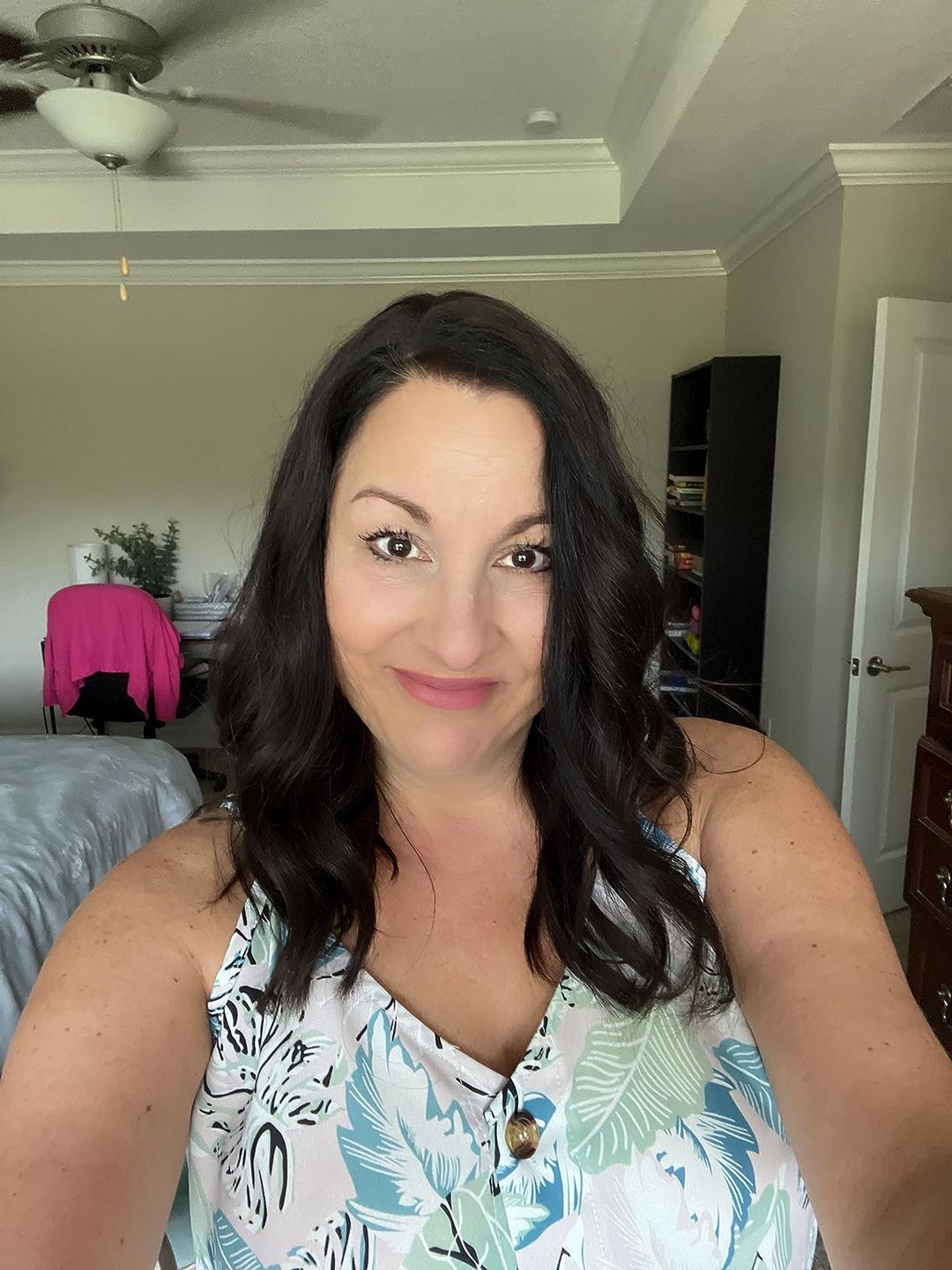 Customer photo review of Natural Black Human Hair Topper for Women with Thinning Hair #1B