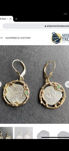Customer photo review of Authentic Spanish Cob Coins -  1/2 Reales - Potosi Mint - Mounted in custom 14K - Ear Ring set