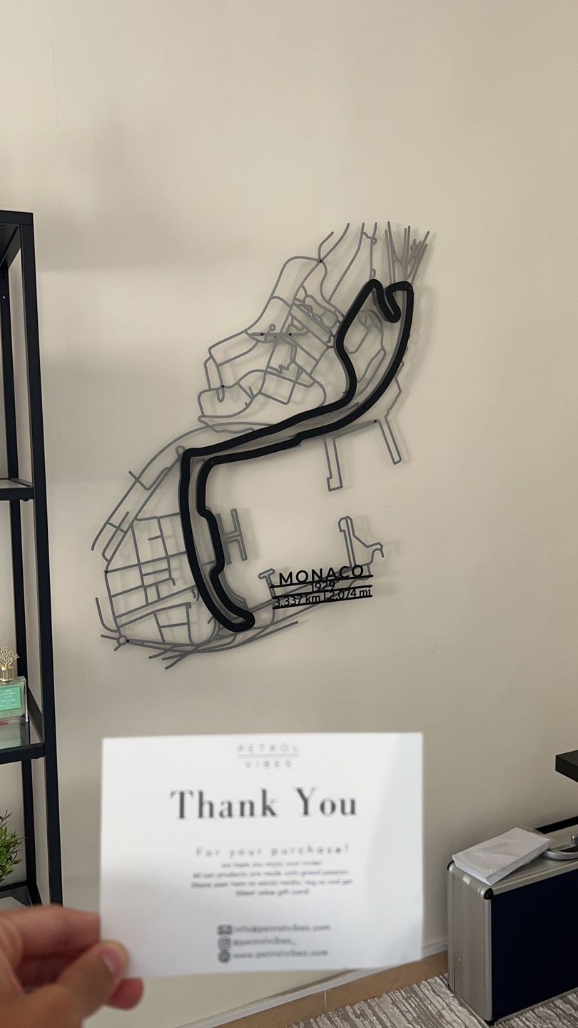Customer photo review of Circuit de Monaco Metal Wall Art