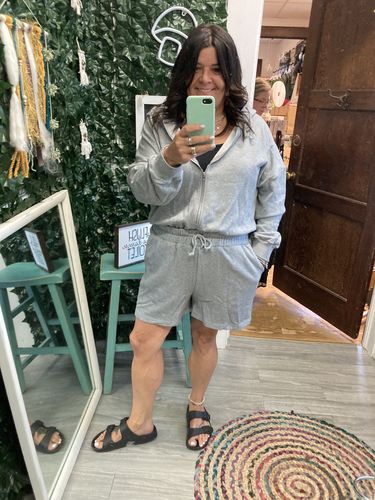 Customer photo review of WOMEN'S LONG SLEEVE ZIP UP HOODED ROMPER