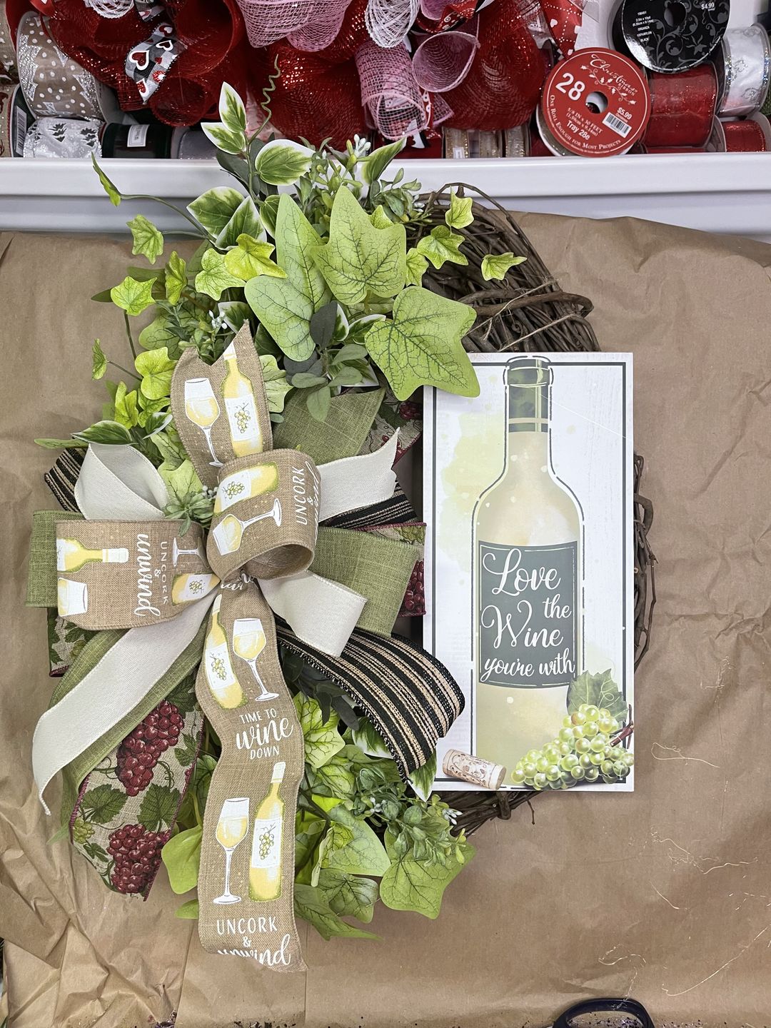 Customer photo review of 18" Oval Grapevine Wreath - DECOE-037