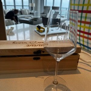 Customer photo review of Engraved Pine Wood Wine Gift Box