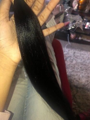 Customer photo review of MORE FACE 10A Natural Color 3PCS Straight Human Hair Bundles Extensions