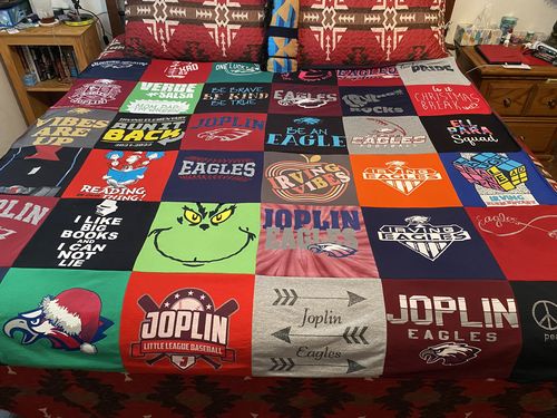 T-shirt quilt featuring joplin eagles by DORIS from MO