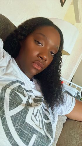 Customer photo review of No Sew In, No Glue Afro Curl Wig U Part Wig/ V Part Wig