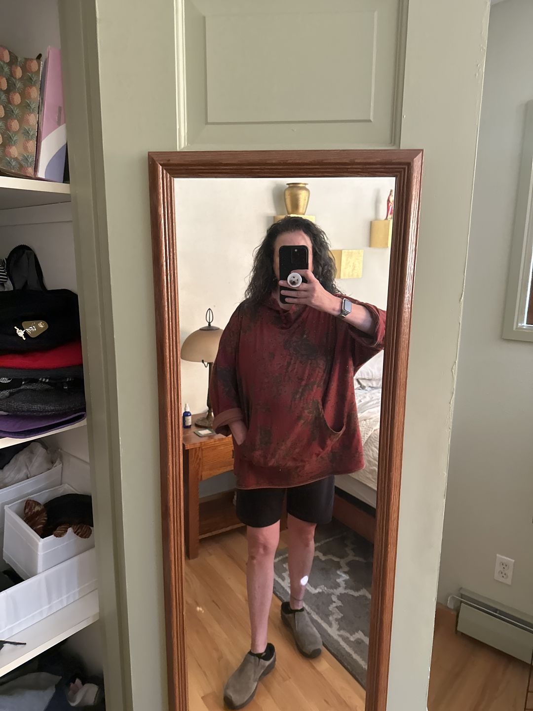 Customer photo review of Plus Size Women Vintage Print Cotton Hooded T-Shirt