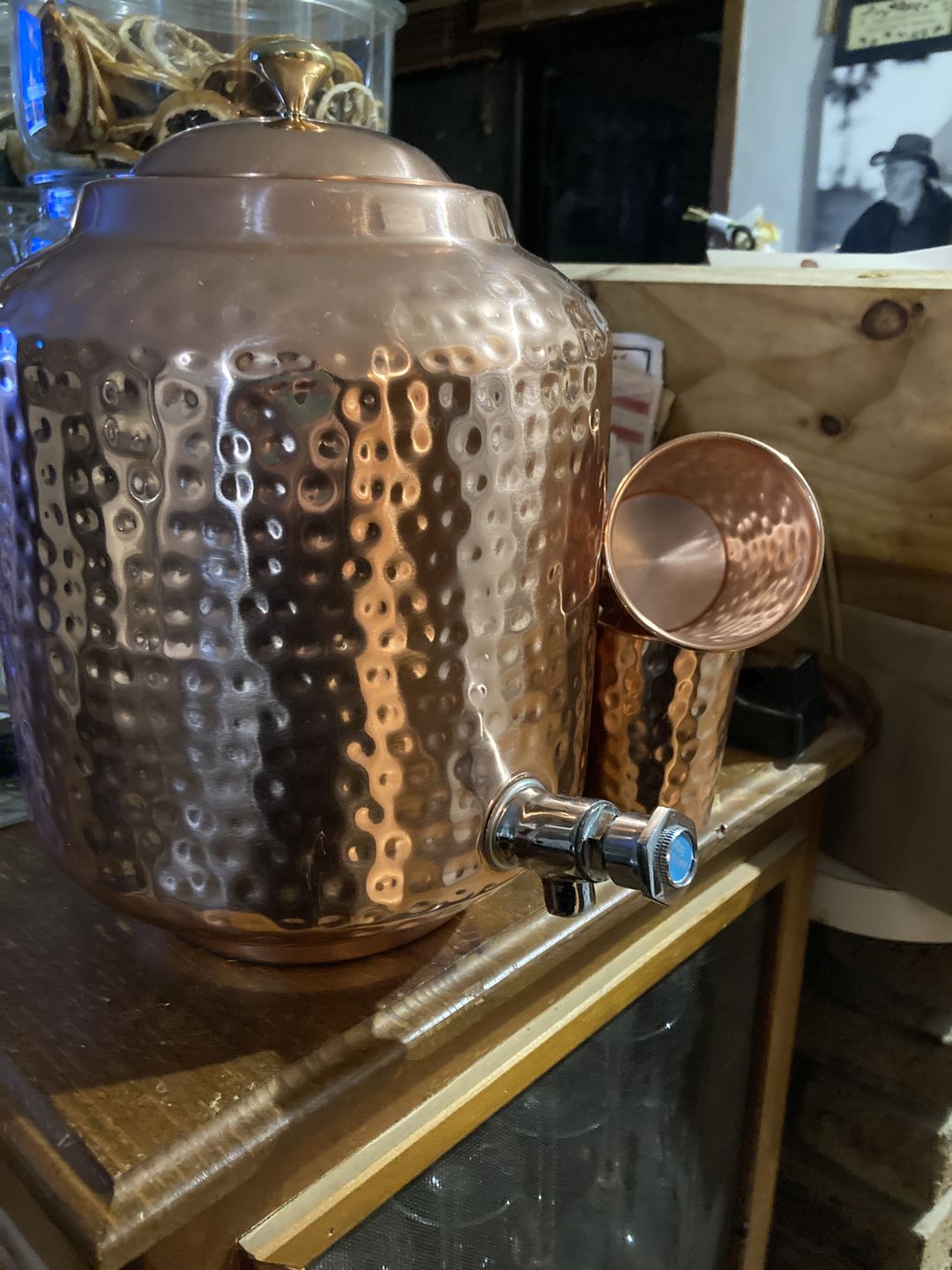 Customer photo review of Hammered Copper Water Container / Dispenser