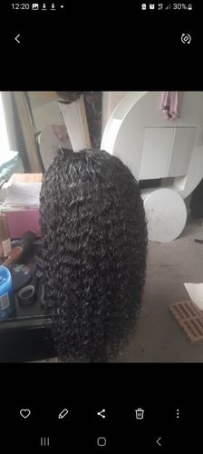 Customer photo review of No Sew In, No Glue Afro Curl Wig U Part Wig/ V Part Wig
