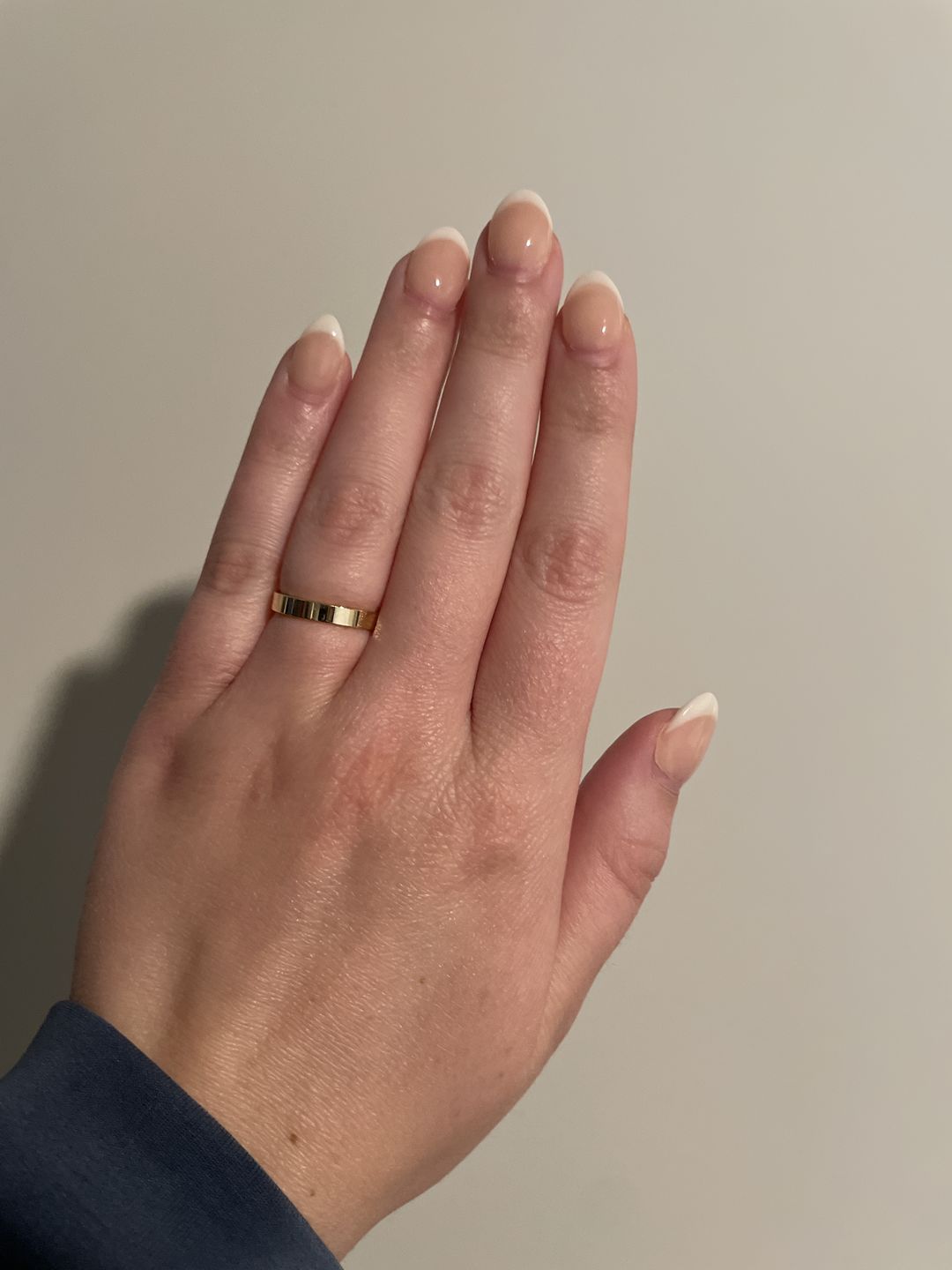 Customer photo review of Flat Edge Wedding Band
