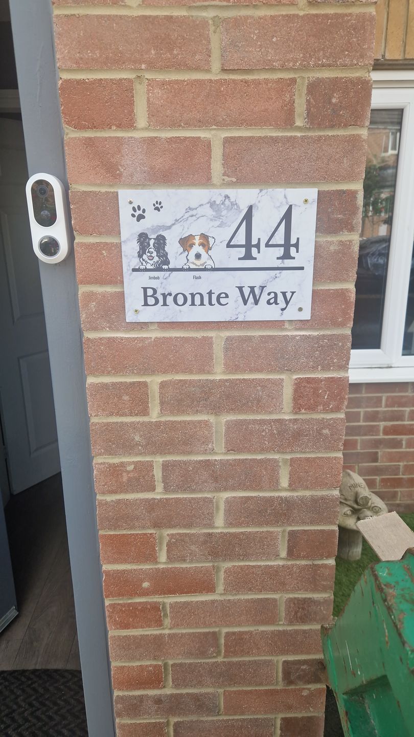 Customer photo review of House number marble look - Personalised door sign