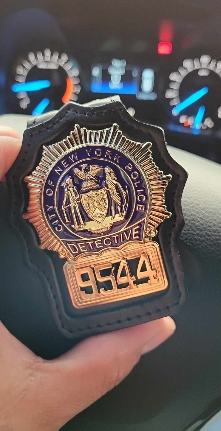 Customer photo review of NY New York Detective Police Badge Replica Movie Props *Customizable Badge Number*