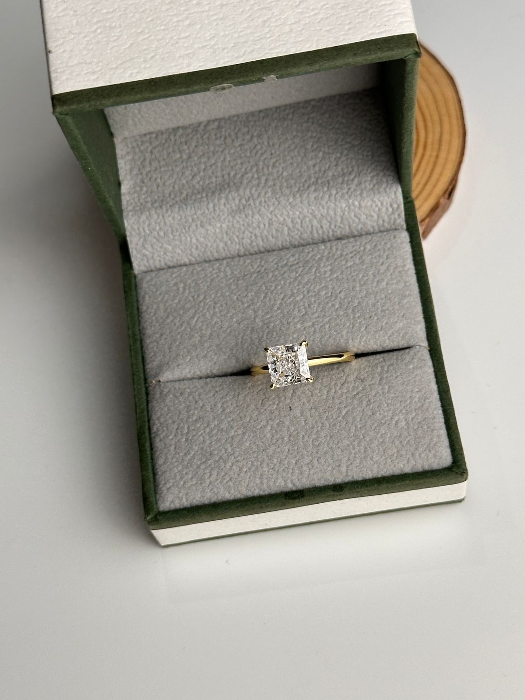 Customer photo review of Louily Square Princess Cut Engagement Ring for Women In Sterling Silver