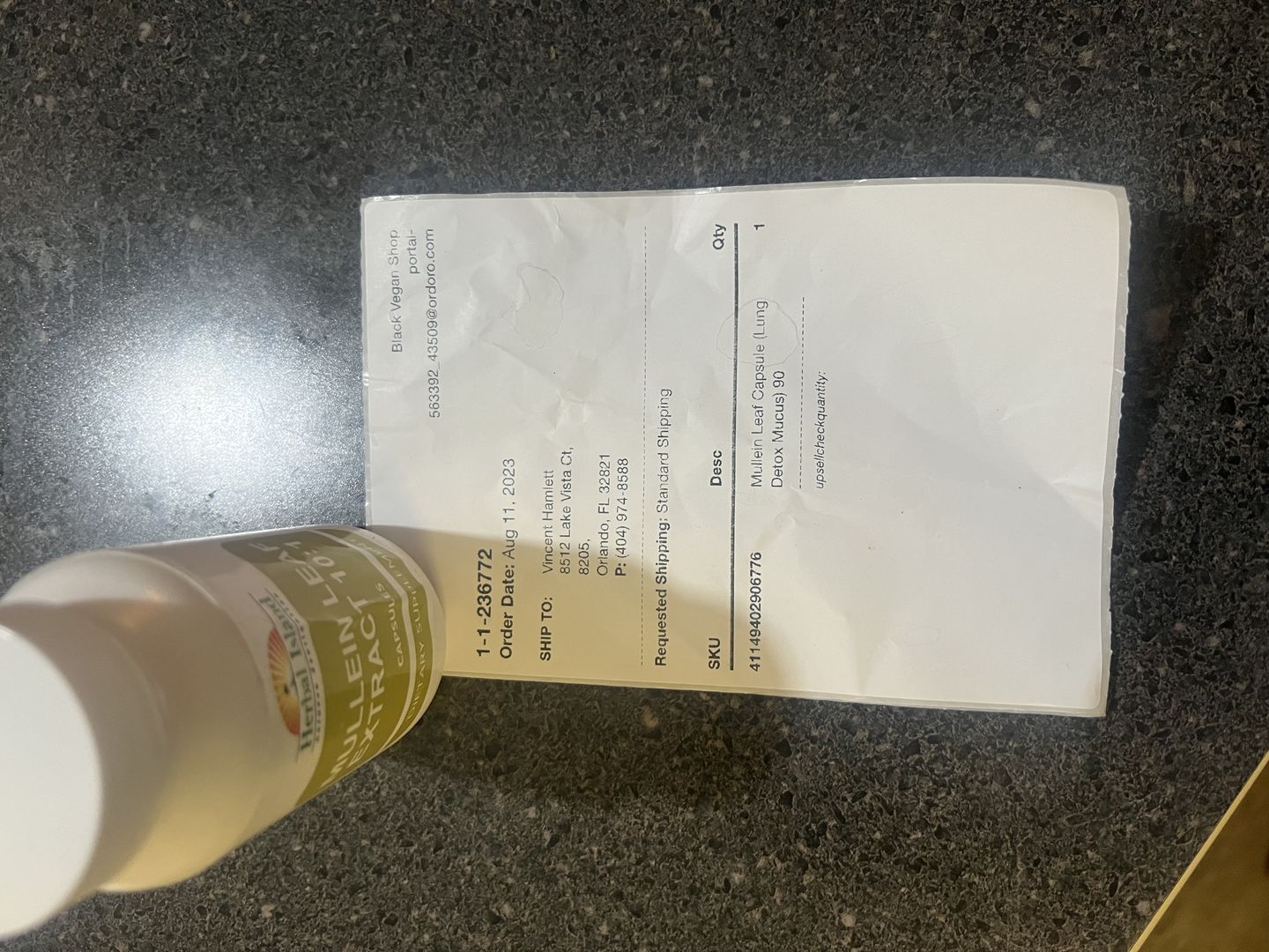 Customer photo review of Mullein Leaf Capsule (Lung Detox Mucus)