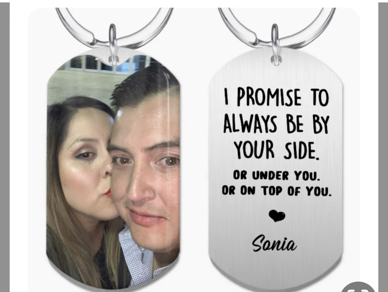 Customer photo review of (Photo Inserted) I Promise To Be - Personalized Engraved Stainless Steel Keychain