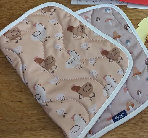 Customer photo review of Patterned Mess Mats Travel Place Mat Machine Washable