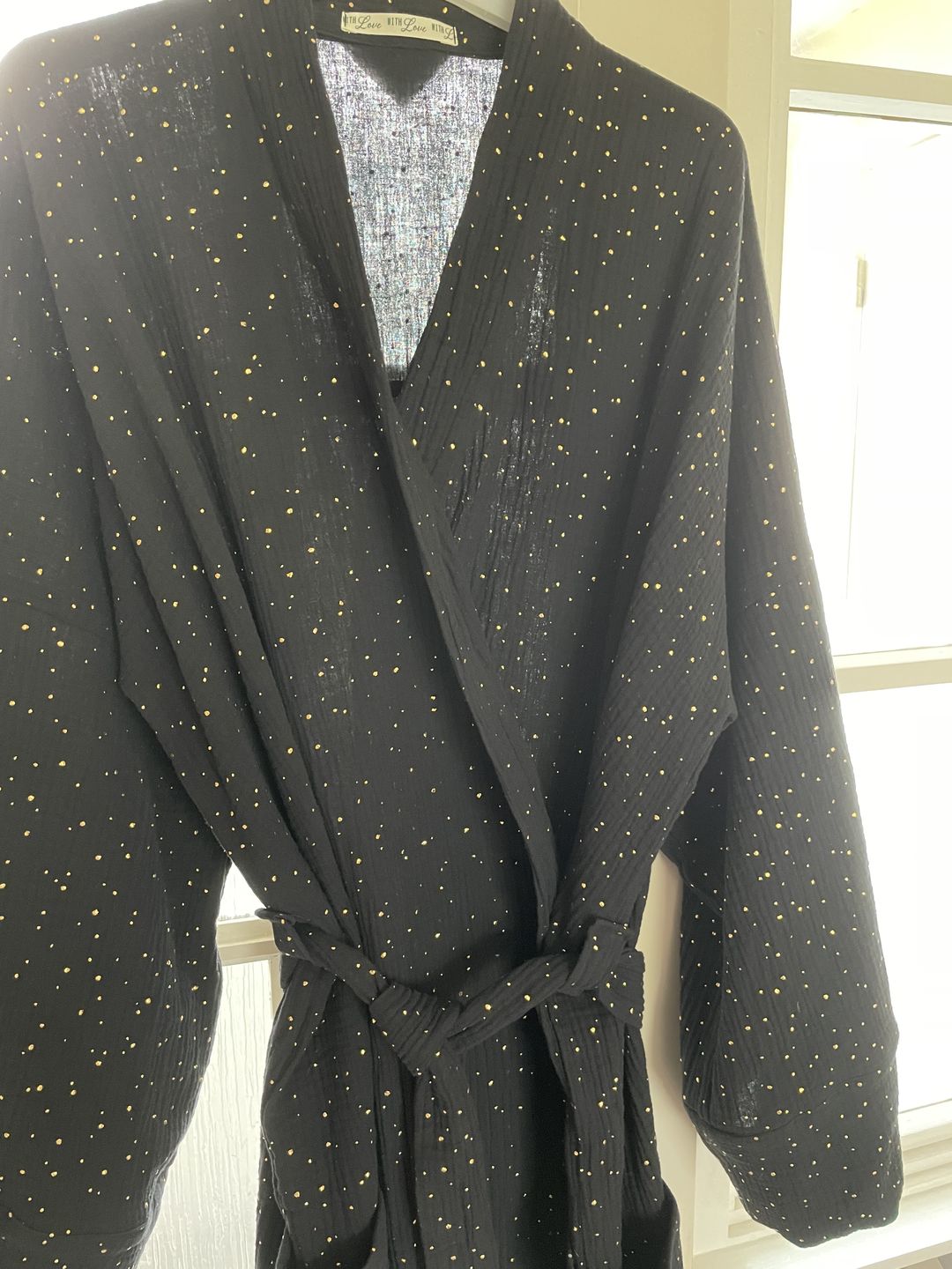 Customer photo review of Gold Speckled Double Gauze Fabric