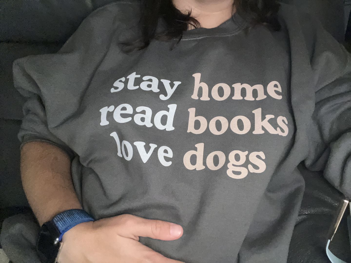 Customer photo review of Stay Home Read Books Love Dogs