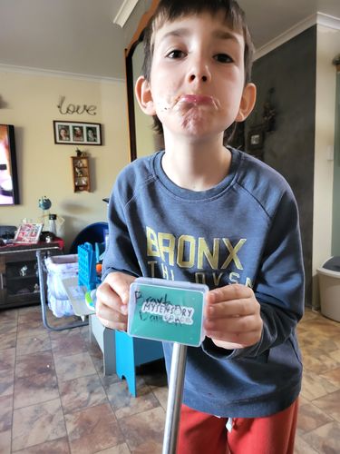 Customer photo review of Shark Tooth Sensory Chew Necklace - Free Hygiene Case