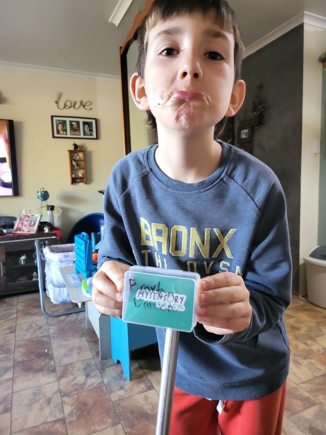 Customer photo review of Shark Tooth Sensory Chew Necklace - Free Hygiene Case