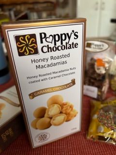 Customer photo review of Caramel Chocolate Coated Macadamias 150g