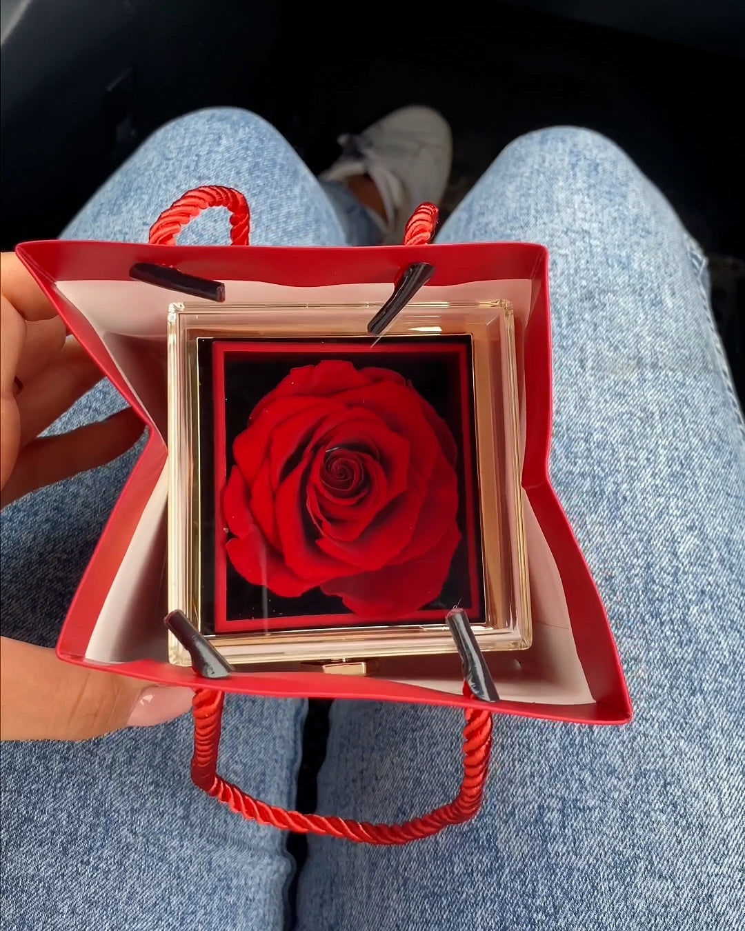 Customer photo review of Engraved Necklace - With Real Rose - To My Love