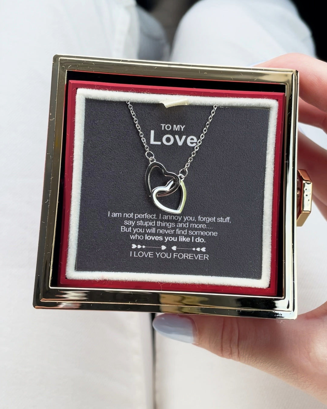 Customer photo review of Engraved Necklace - With Real Rose - To My Love