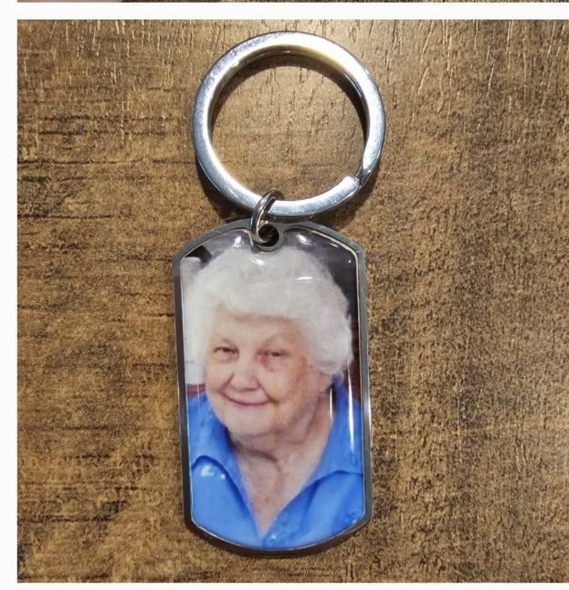 Customer photo review of I Will Carry You With Me Until, Personalized Keychain, Memorial Gifts, Custom Photo