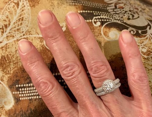 Customer photo review of Halo CZ Ring Set in Sterling Silver