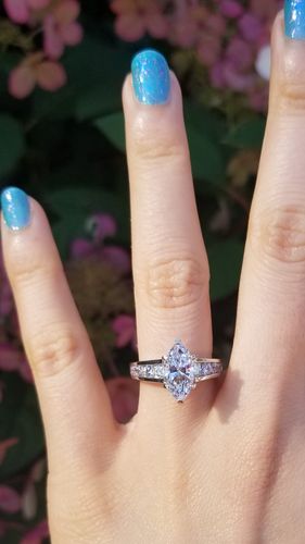 Customer photo review of Solitaire 1.6ct Marquise CZ Ring in Sterling Silver