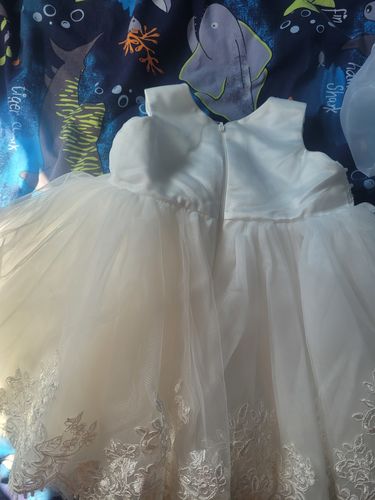 Customer photo review of Baby Girl Summer Princess Party Dress Elegant White Embroidery Laces Baptism Dress