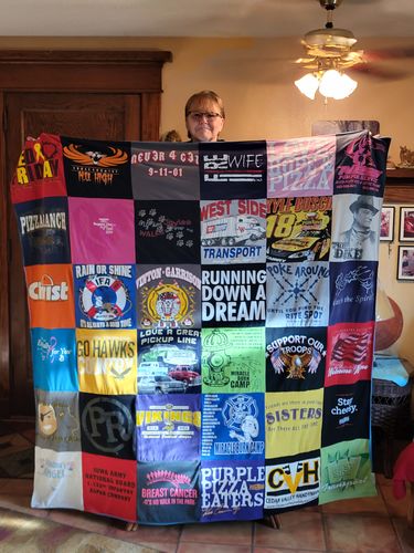 T-shirt quilt featuring iowa hawkeyes by Lavonne from IA