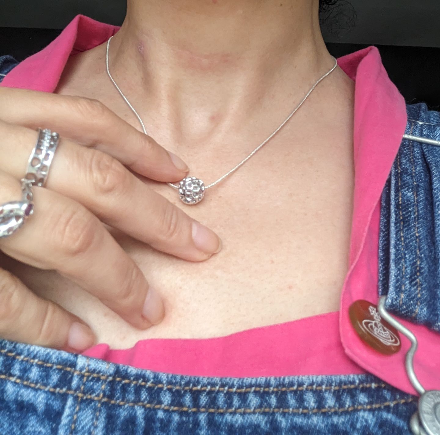 Customer photo review of Lattice Globe Pebble Charm