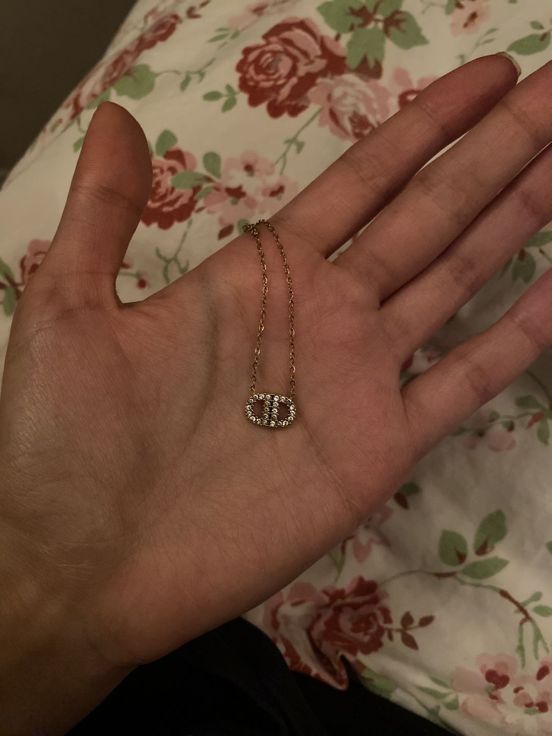 Customer photo review of Deluxe Pave Kette 14K Vergoldet