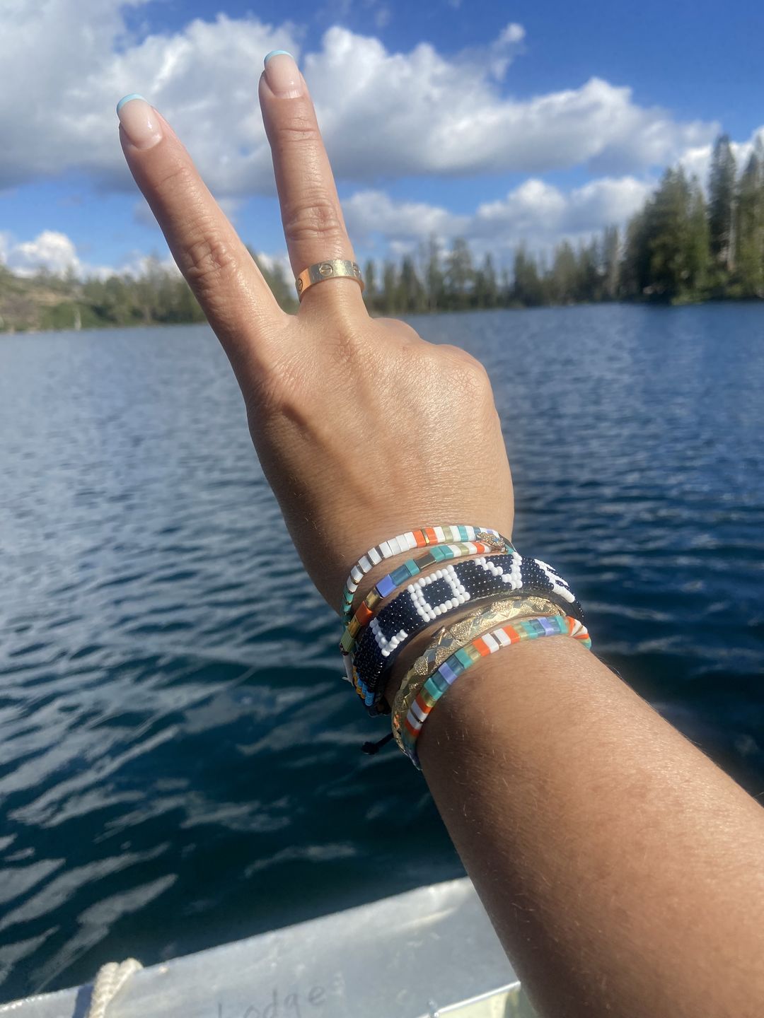 Customer photo review of LOVE Bracelet - Black/White