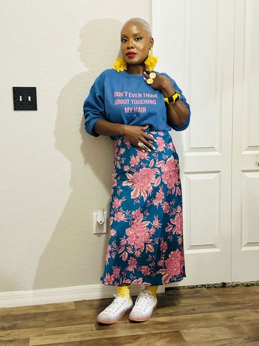 Customer photo review of Don't Even Think About Touching My Hair - Sweatshirt