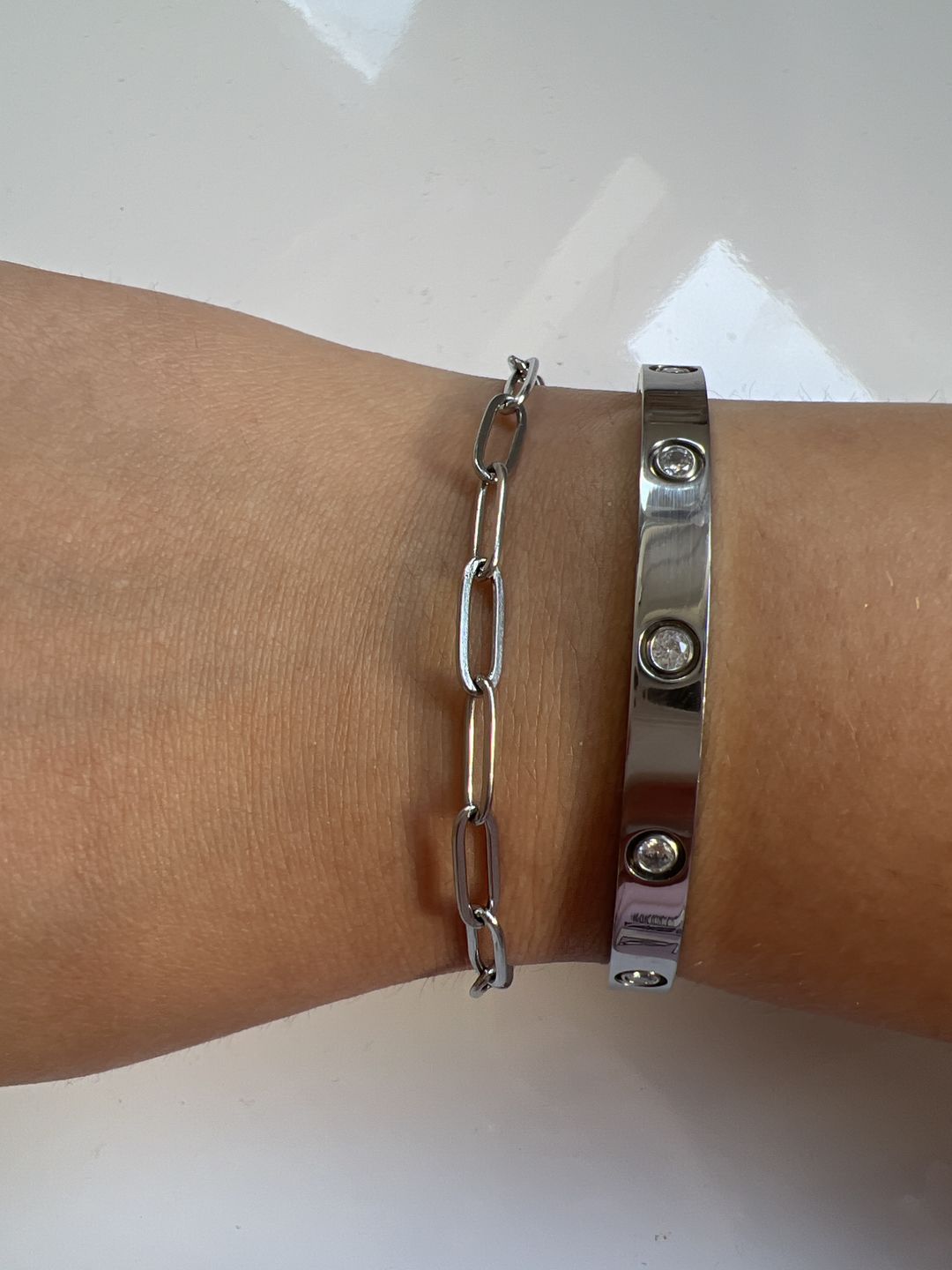Customer photo review of Paperclip Armband | 18K vergoldet