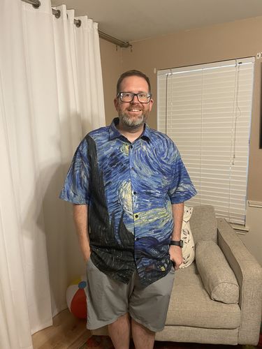 Customer photo review of Vincent van Gogh The Starry Night BUTTONED SHIRT